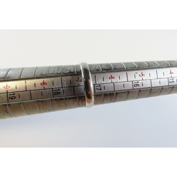 Honey Yellow Amber Rectangular Sugar Loaf Sterling Silver Ring Size 6.75 - Picture 6 of 6